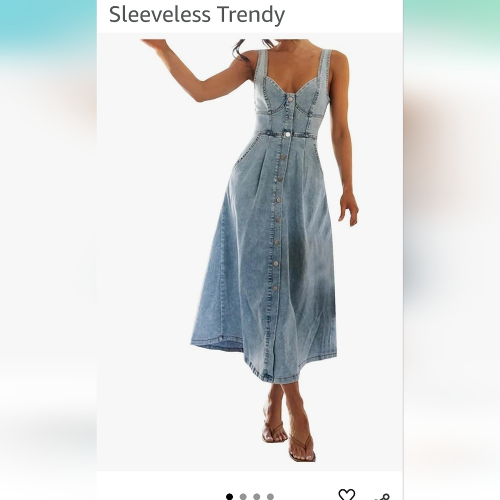 Denim Blue Slim Fit Jean Button-Down Dress